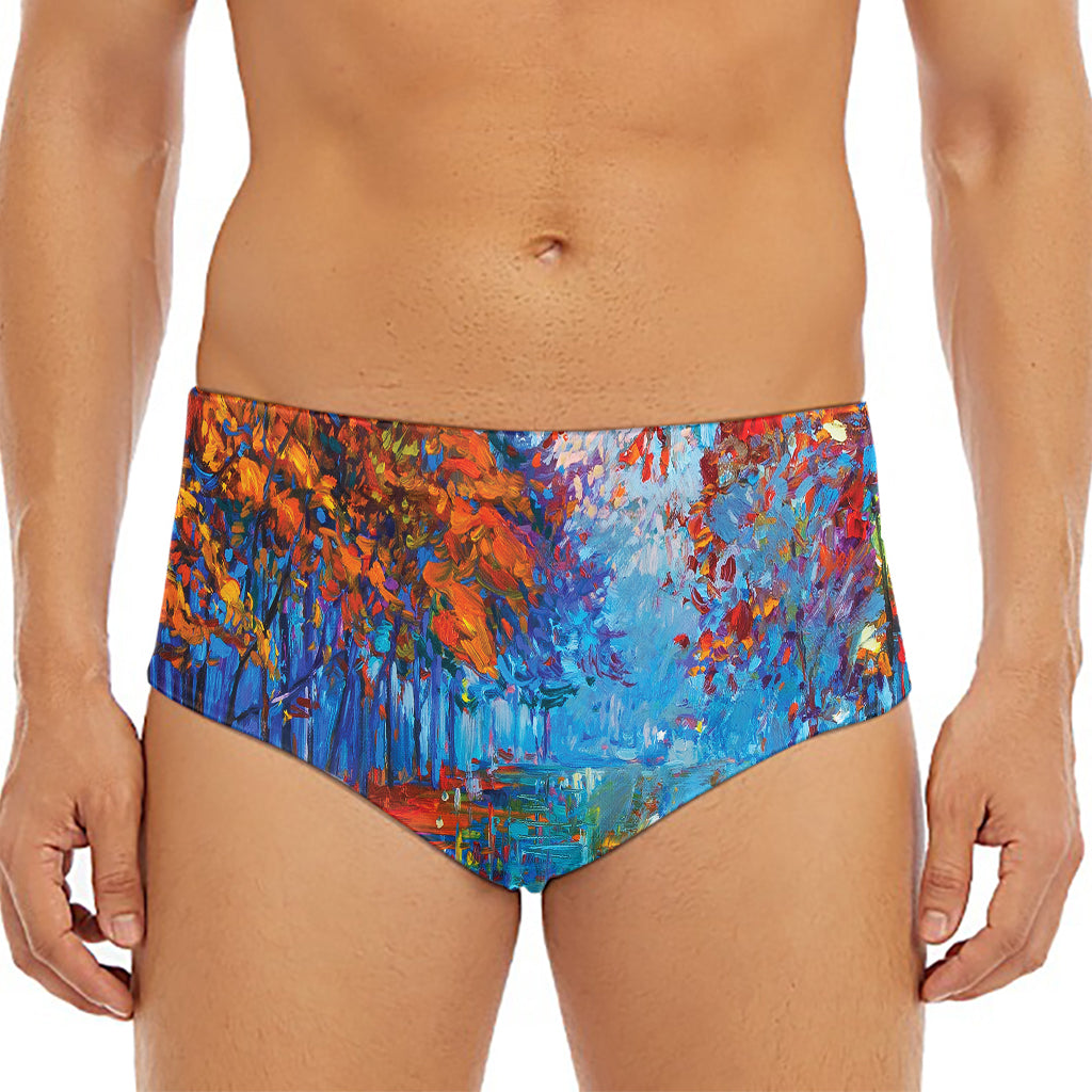 Autumn Painting Print Men's Triangle Swim Briefs