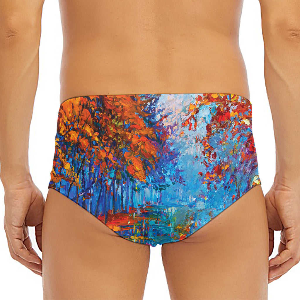 Autumn Painting Print Men's Triangle Swim Briefs
