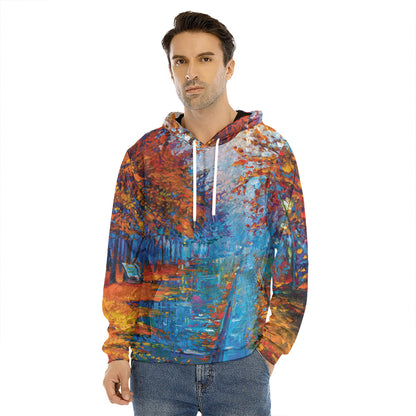 Autumn Painting Print Men's Velvet Pullover Hoodie