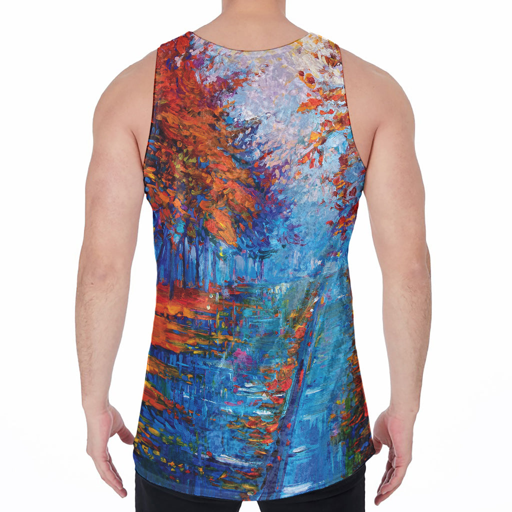 Autumn Painting Print Men's Velvet Tank Top
