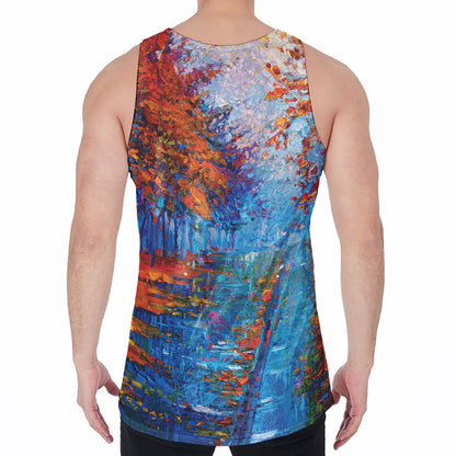 Autumn Painting Print Men's Velvet Tank Top