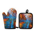 Autumn Painting Print Oven Mitt And Pot Holder Set