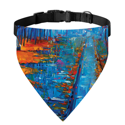 Autumn Painting Print Over The Collar Dog Bandana