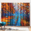 Autumn Painting Print Pencil Pleat Curtains