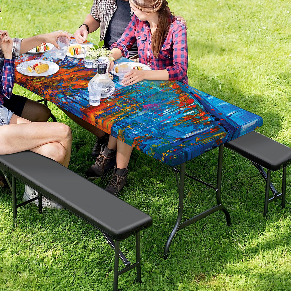 Autumn Painting Print Picnic Table Cover