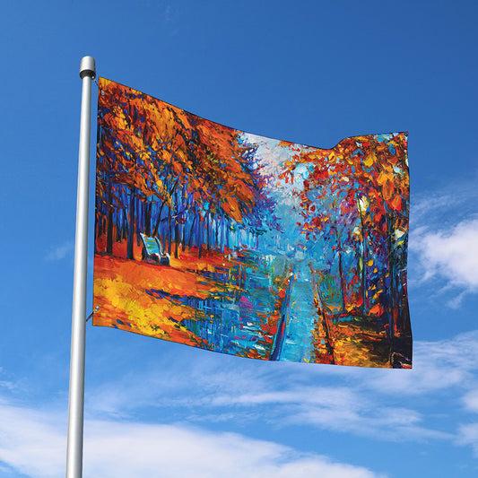 Autumn Painting Print Polyester Flag