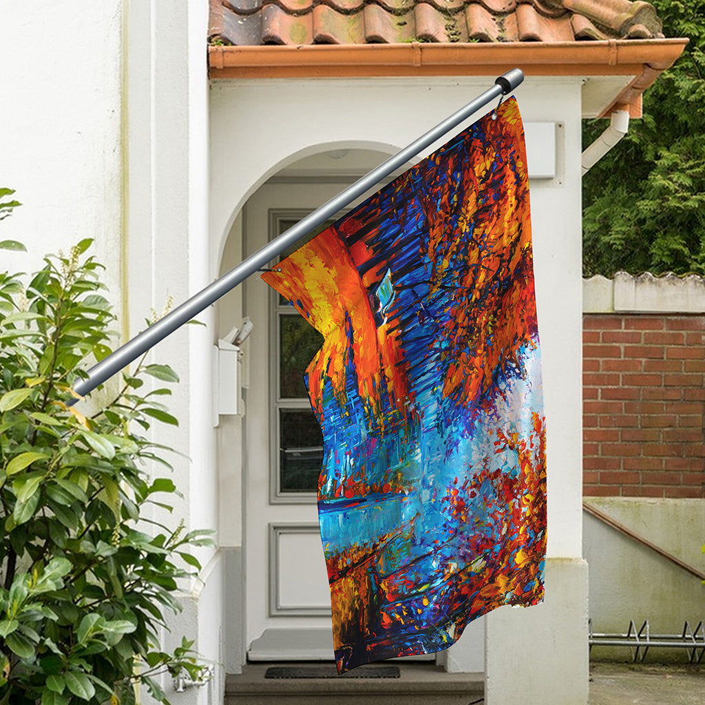 Autumn Painting Print Polyester Flag