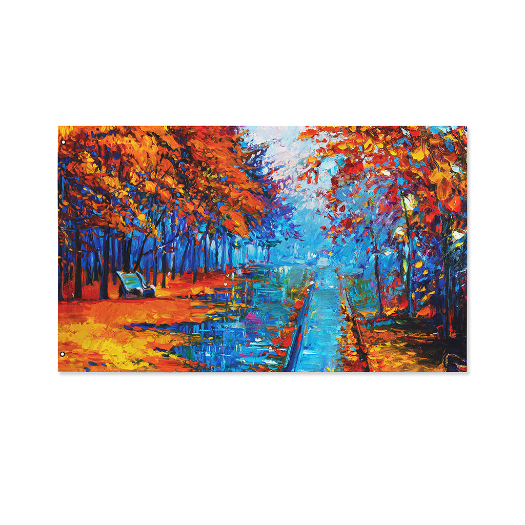 Autumn Painting Print Polyester Flag