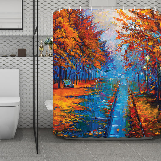 Autumn Painting Print Polyester Shower Curtain