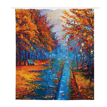 Autumn Painting Print Polyester Shower Curtain