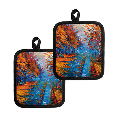 Autumn Painting Print Pot Holders