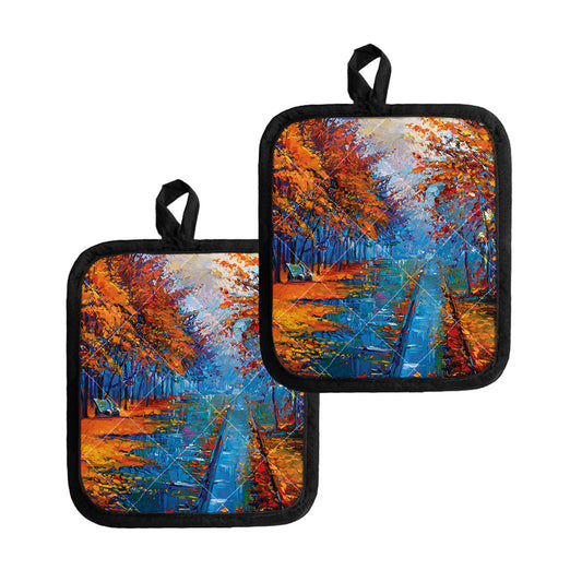 Autumn Painting Print Pot Holders