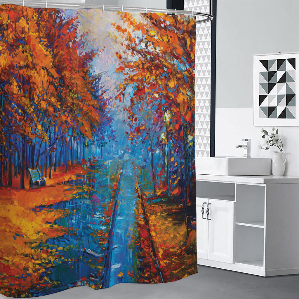 Autumn Painting Print Premium Shower Curtain