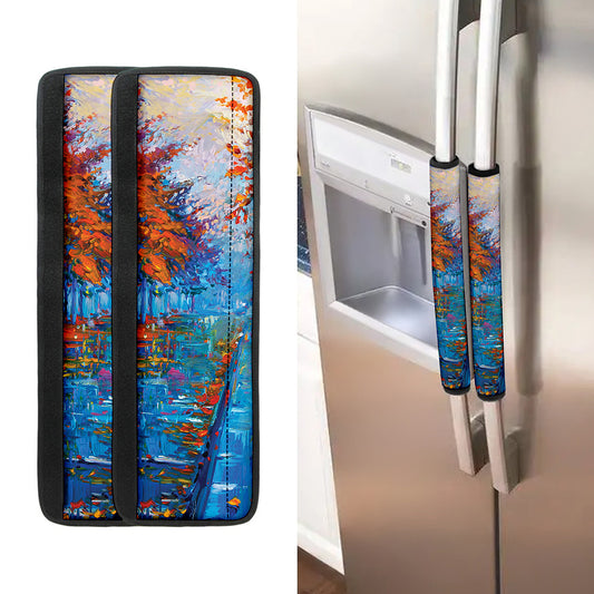 Autumn Painting Print Refrigerator Handle Covers