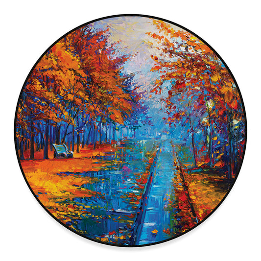 Autumn Painting Print Round Floor Mat