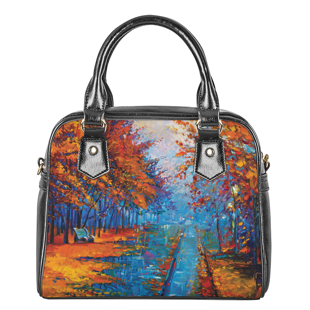 Autumn Painting Print Shoulder Handbag