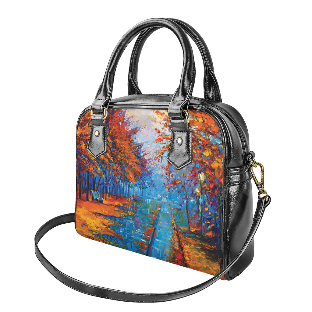 Autumn Painting Print Shoulder Handbag