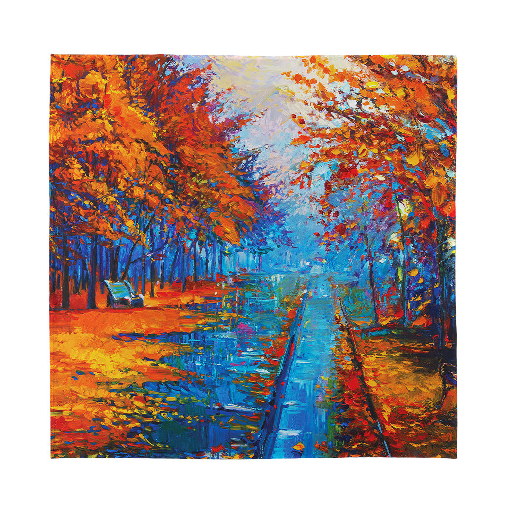 Autumn Painting Print Silk Bandana