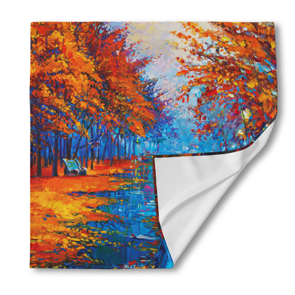 Autumn Painting Print Silk Bandana