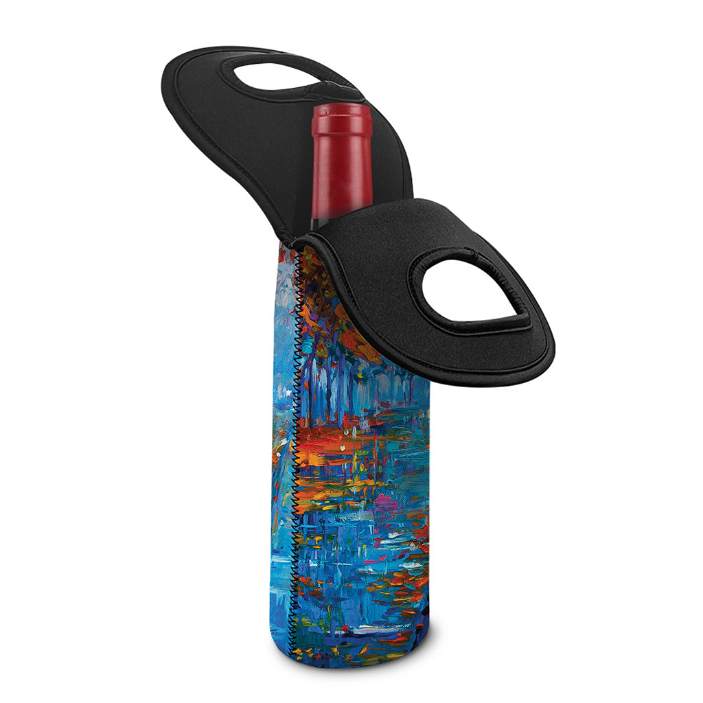 Autumn Painting Print Single Neoprene Wine Tote
