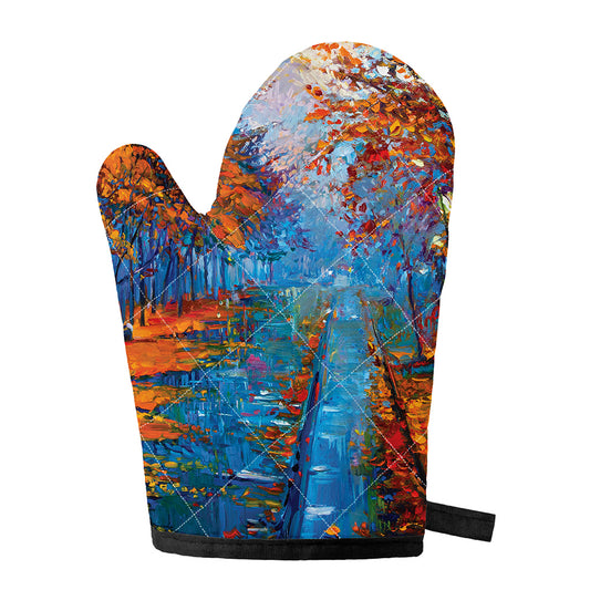 Autumn Painting Print Single Oven Mitt