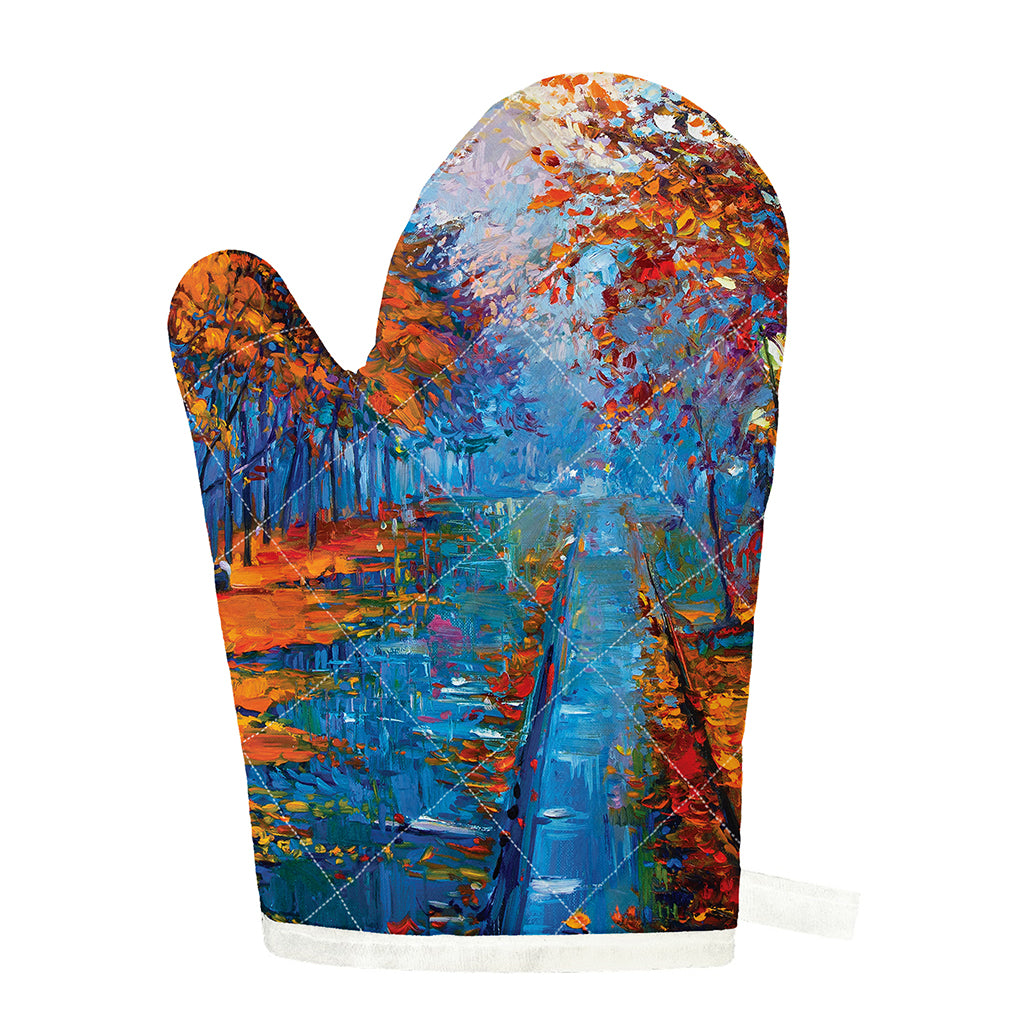 Autumn Painting Print Single Oven Mitt