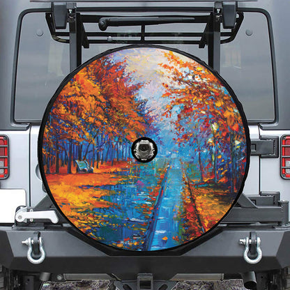 Autumn Painting Print Tire Cover With Camera Hole