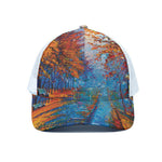 Autumn Painting Print White Mesh Trucker Cap