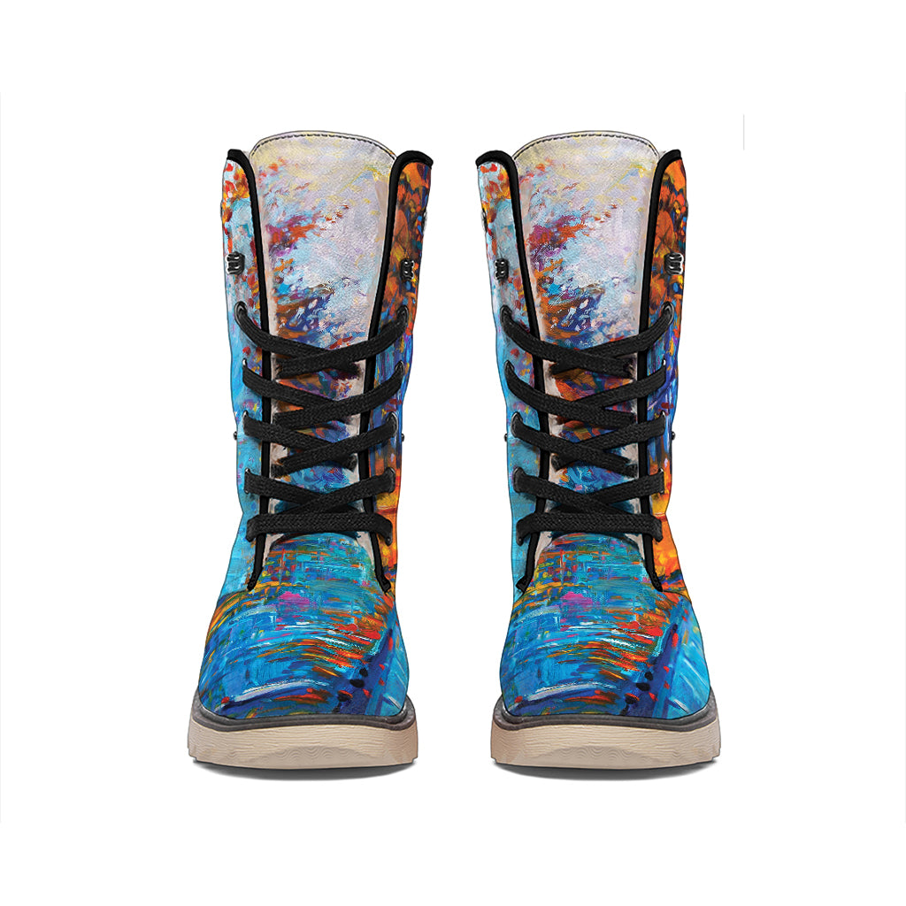 Autumn Painting Print Winter Boots