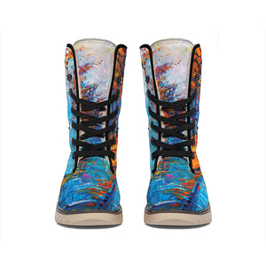 Autumn Painting Print Winter Boots