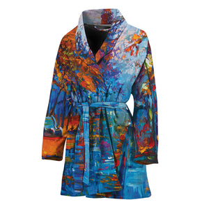 Autumn Painting Print Women's Bathrobe