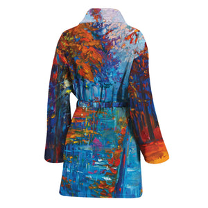 Autumn Painting Print Women's Bathrobe