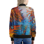 Autumn Painting Print Women's Bomber Jacket