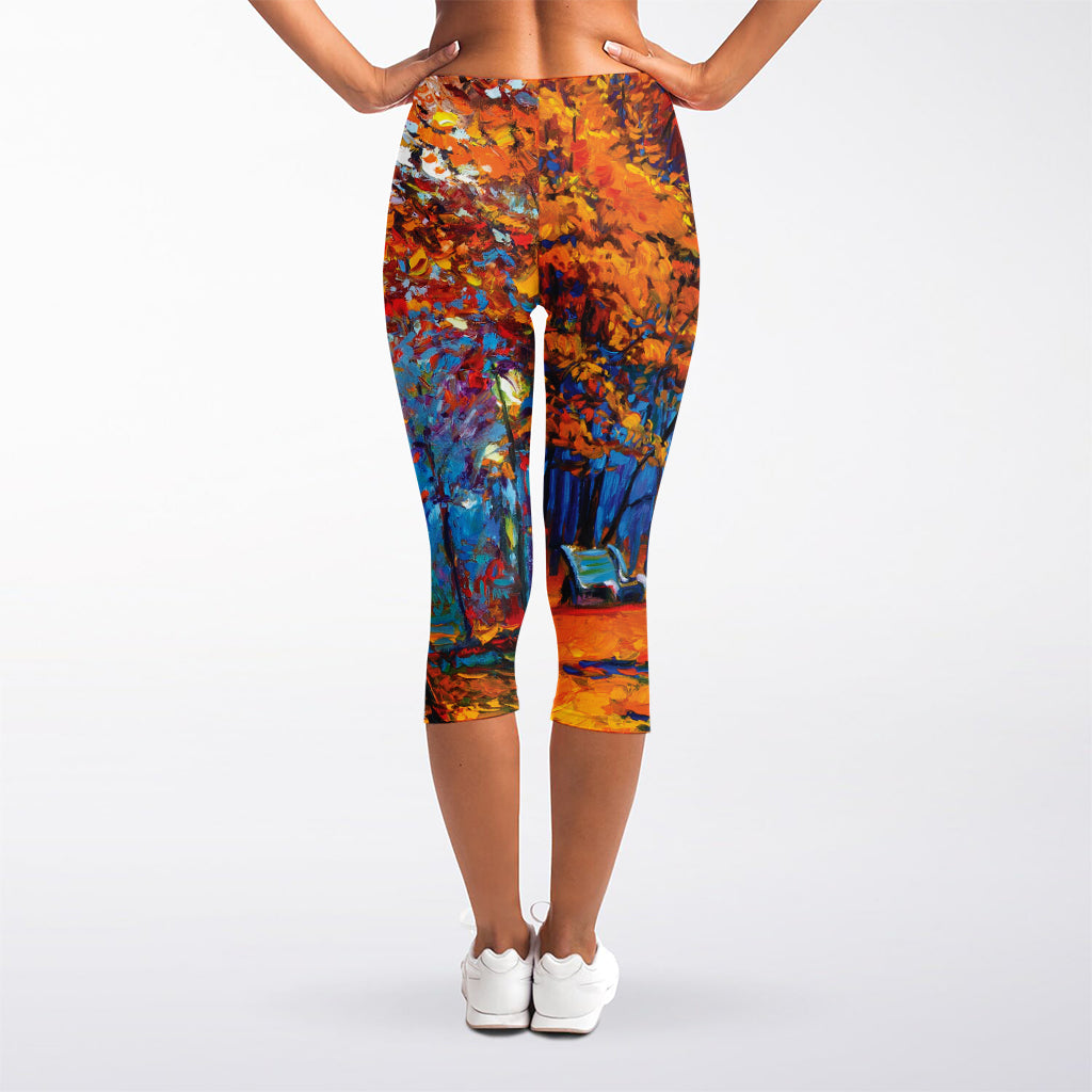 Autumn Painting Print Women's Capri Leggings