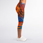 Autumn Painting Print Women's Capri Leggings
