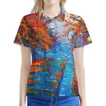 Autumn Painting Print Women's Polo Shirt