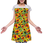 Autumn Sunflower Pattern Print Adjustable Apron