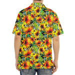 Autumn Sunflower Pattern Print Aloha Shirt