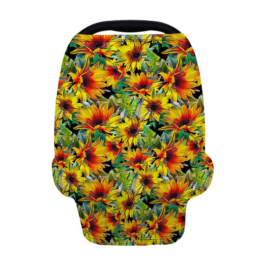 Autumn Sunflower Pattern Print Baby Seat Cover