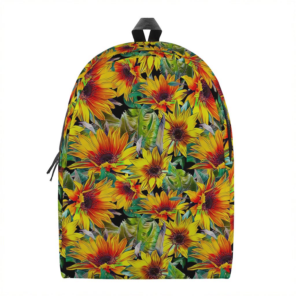 Autumn Sunflower Pattern Print Backpack