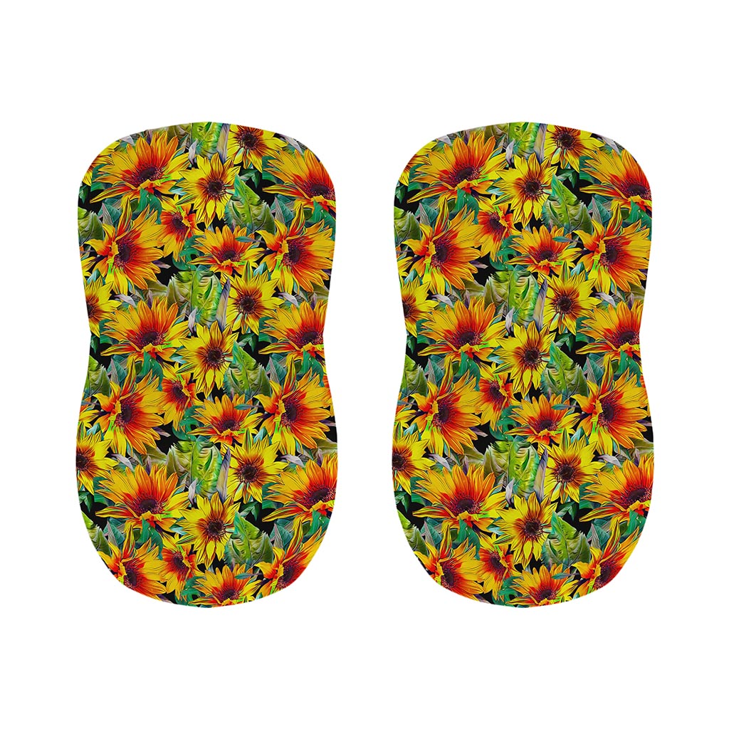 Autumn Sunflower Pattern Print Bar Stool Covers
