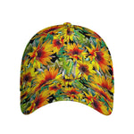 Autumn Sunflower Pattern Print Baseball Cap