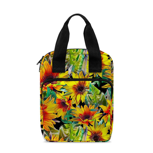 Autumn Sunflower Pattern Print Bible Tote Bag
