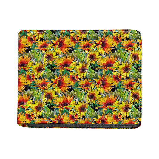 Autumn Sunflower Pattern Print Bifold Wallet