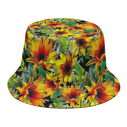 Autumn Sunflower Pattern Print Bucket Hat