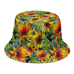 Autumn Sunflower Pattern Print Bucket Hat