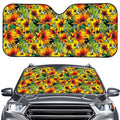 Autumn Sunflower Pattern Print Car Windshield Sun Shade
