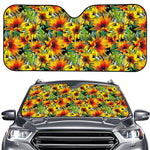 Autumn Sunflower Pattern Print Car Windshield Sun Shade