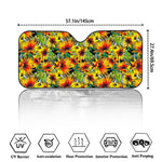 Autumn Sunflower Pattern Print Car Windshield Sun Shade