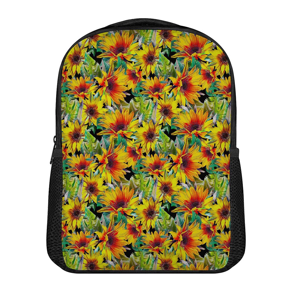 Autumn Sunflower Pattern Print Casual Backpack